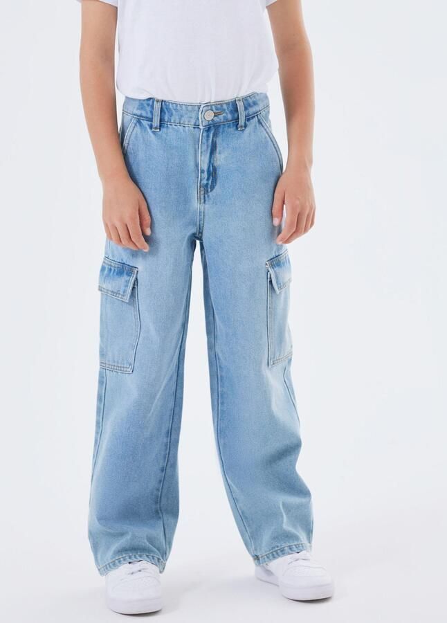 Name it KIDS wide leg jeans NKFROSE light blue denim Blauw Effen 164 - Foto 7