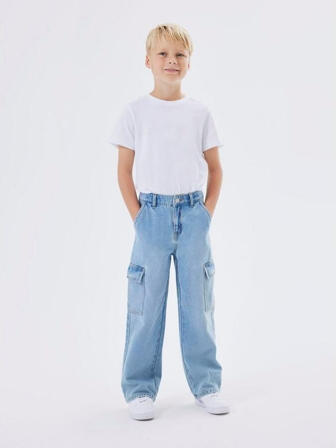 Name it KIDS wide leg jeans NKFROSE light blue denim Blauw Effen 164 - Foto 5
