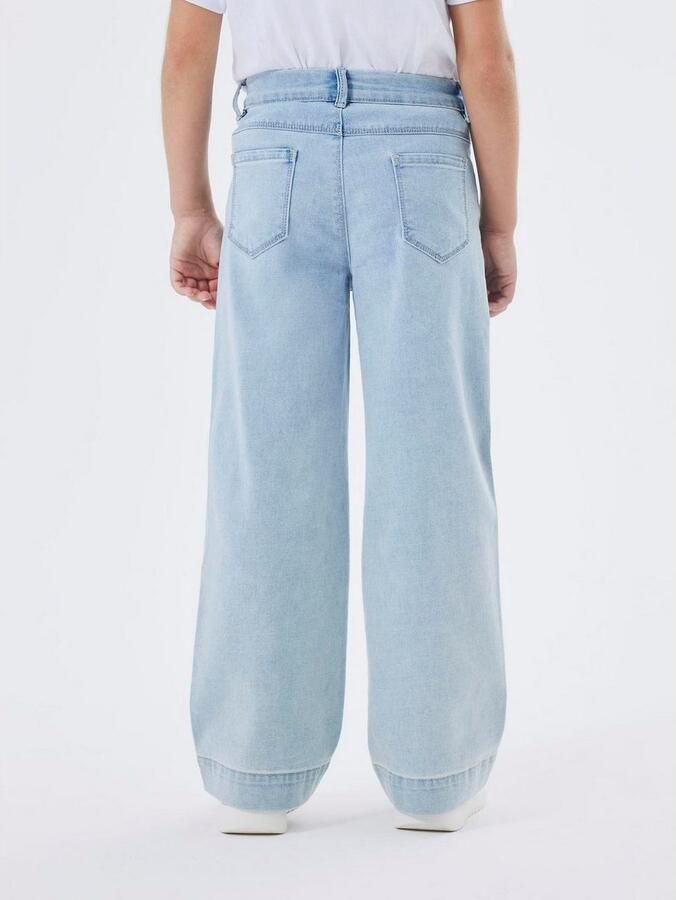 Name it KIDS wide leg jeans NKFROSE light blue denim Blauw Meisjes Stretchdenim 128 - Foto 6