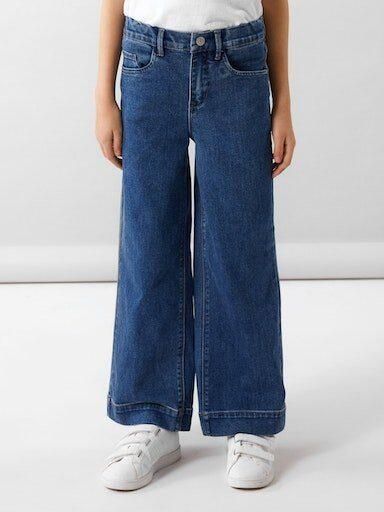 Name it KIDS wide leg jeans NKFROSE medium blue denim Blauw Meisjes Stretchdenim 128 - Foto 4