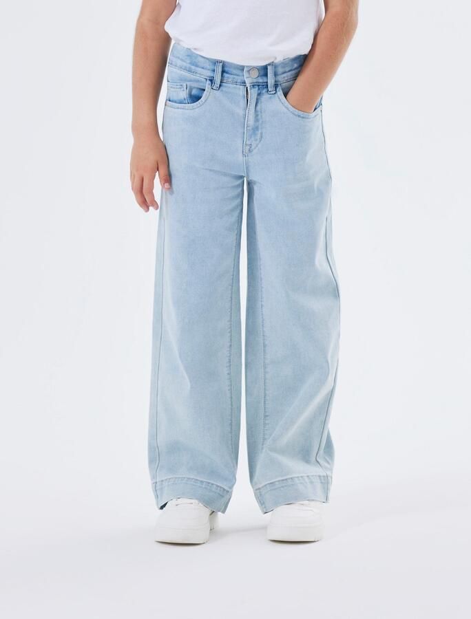 Name it KIDS wide leg jeans NKFROSE light blue denim Blauw Meisjes Stretchdenim 128 - Foto 3