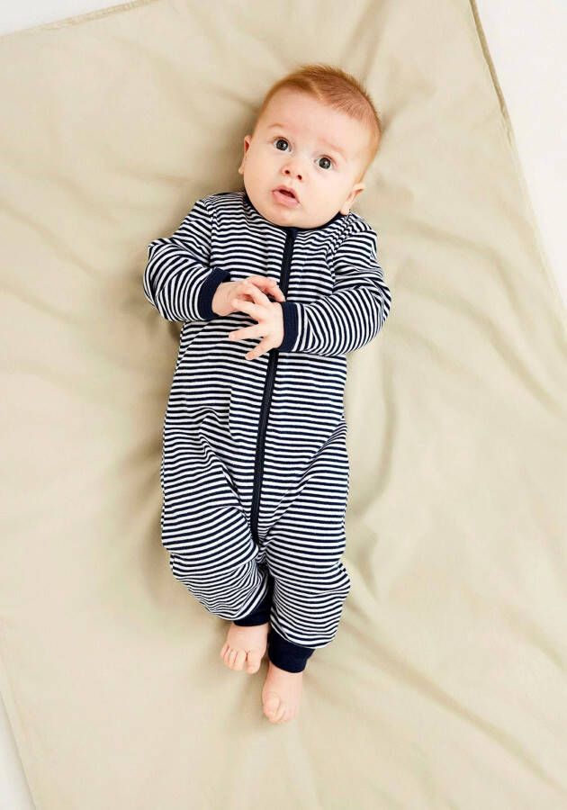 Name it BABY gestreepte baby pyjama NBNNIGHTSUIT donkerblauw Onesie Jongens Katoen Ronde hals 104