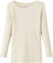 Name it MINI ribgebreide longsleeve NMFKAB zand melange Beige Meisjes Stretchkatoen Ronde hals 104 - Thumbnail 1