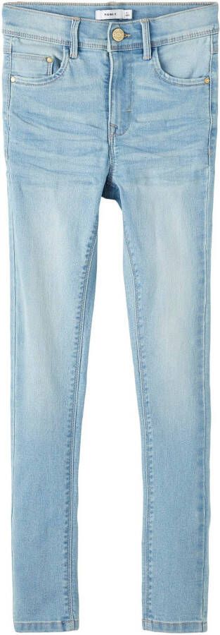 NAME IT KIDS high waist skinny jeans NKFPOLLY light blue denim