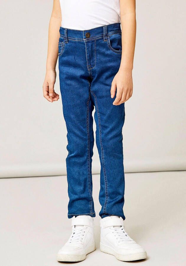 Name it KIDS skinny jeans NKMROBIN medium blue denim Blauw Jongens Stretchdenim 128