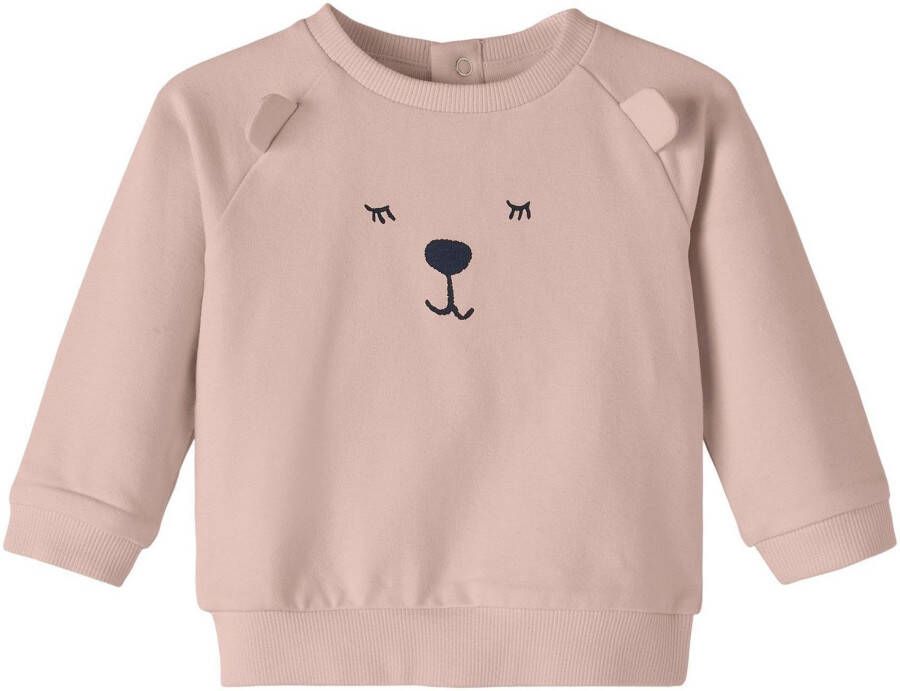 NAME IT BABY sweater NBFBALINE met printopdruk zachtroze