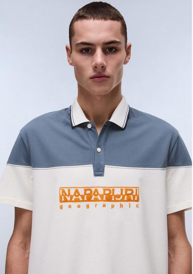 Napapijri Poloshirt E-SATURNIA SS Met geborduurd merkembleem op de borst - Foto 2