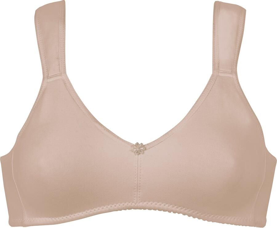 Naturana Beugelloze-bh Athleisure voorgevormde cups brede bandjes zonder beugel comfortabel katoenmix (1-delig)