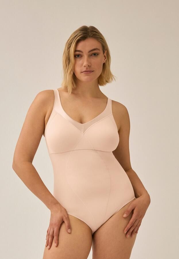 Naturana Body Minimizer V-hals contrasterende bies op de halslijn drukkers elastisch