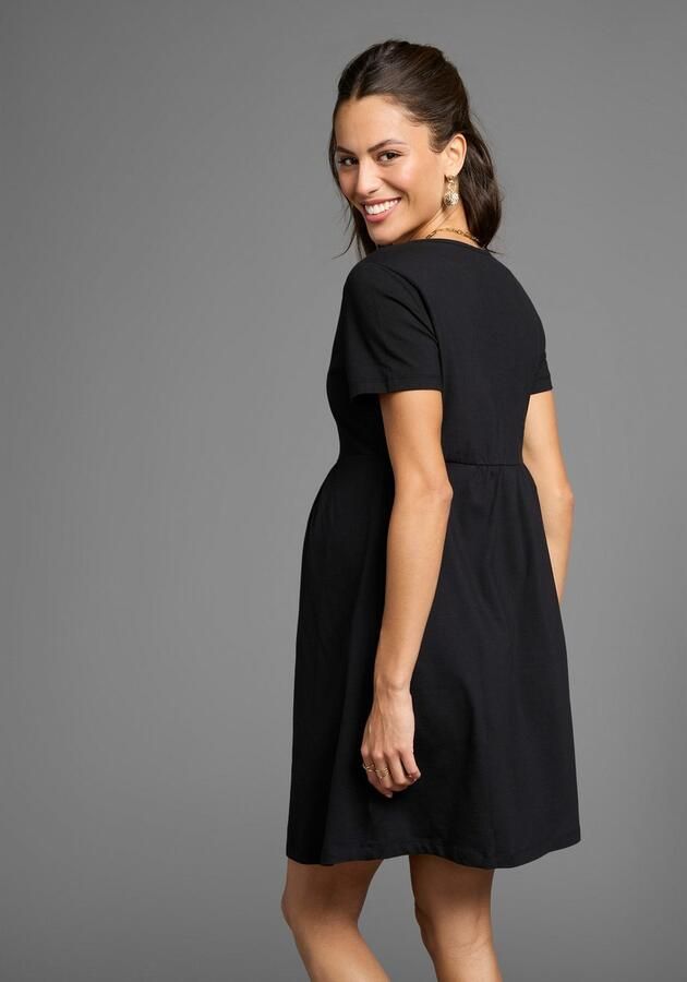 Neun Monate Positiejurk Korte zwangerschaps-jersey jurk minijurk - Foto 2