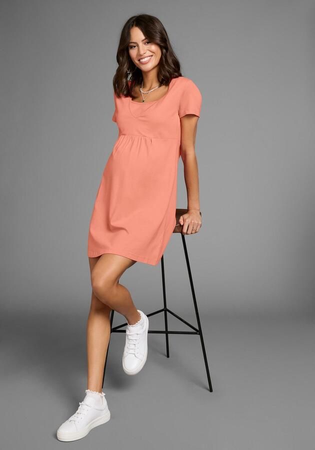 Neun Monate Positiejurk Korte zwangerschaps-jersey jurk minijurk - Foto 4