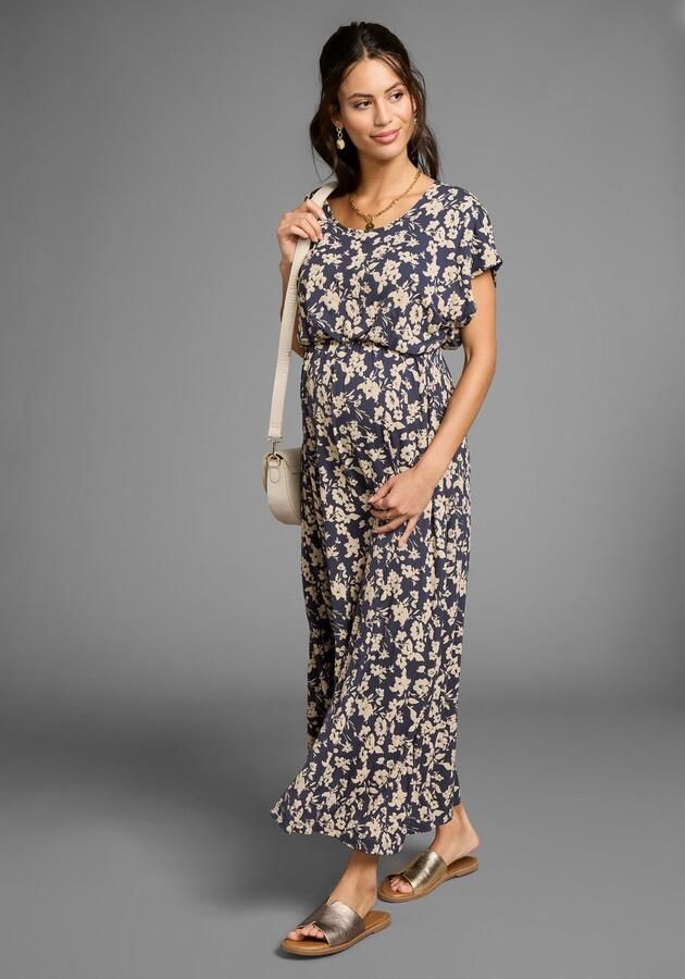 Neun Monate Positiejurk Lange zwangerschaps- en borstvoedingsjurk Jersey-jurk voor zwangerschap en borstvoeding - Foto 3