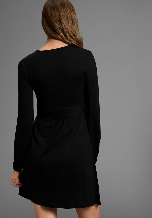 Neun Monate Positiejurk Wikkeljurk met praktische halslijn oplossing Zwangerschapsjurk viscose jurk met praktische wikkeloplossing - Foto 2