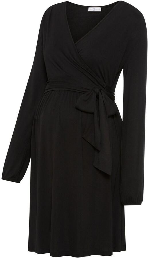 Neun Monate Positiejurk Wikkeljurk met praktische halslijn oplossing Zwangerschapsjurk viscose jurk met praktische wikkeloplossing - Foto 5