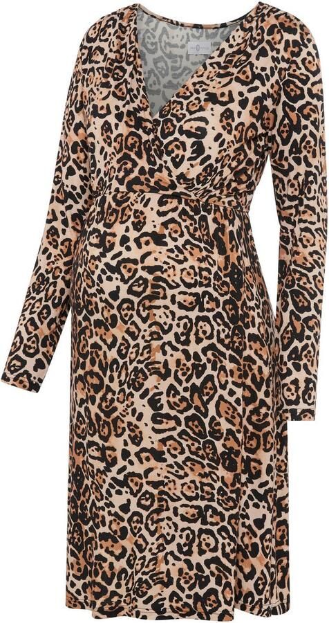 Neun Monate Positiejurk Zwangerschapsjurk in Luipaardlook Zwangerschapsjurk met praktische uitsnijding - Foto 5