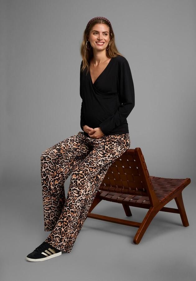 Neun Monate Zwangerschapsbroek Jersey broek voor zwangere vrouwen in Leo design - Foto 3
