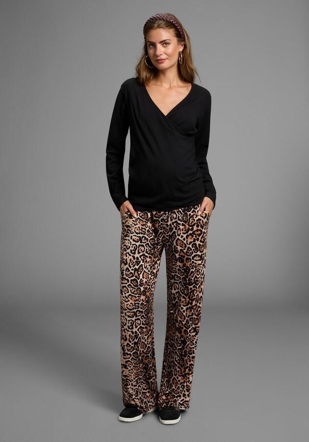 Neun Monate Zwangerschapsbroek Jersey broek voor zwangere vrouwen in Leo design - Foto 4