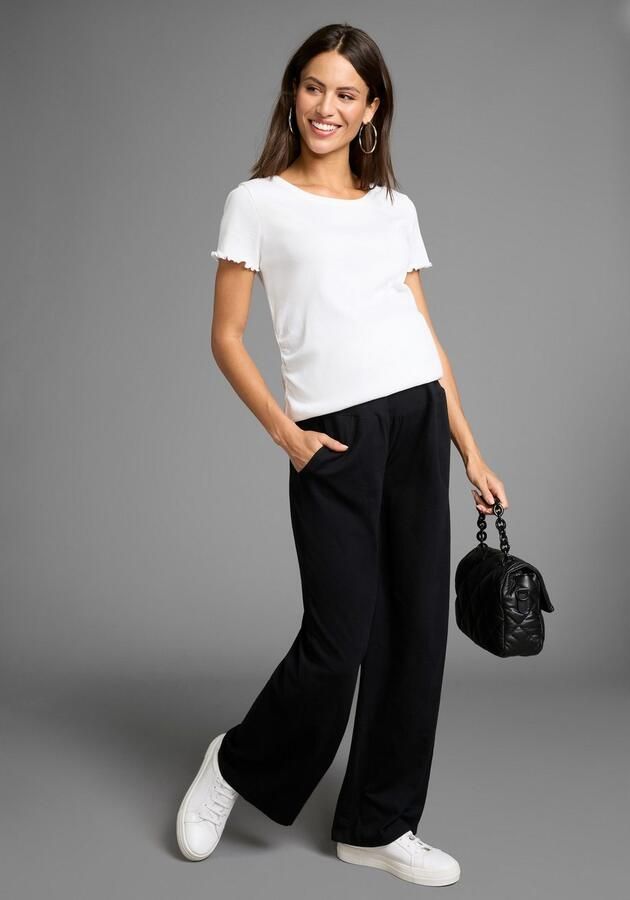 Neun Monate Zwangerschapsbroek Zachte jersey-broek Jersey-broek voor zwangerschap en borstvoeding - Foto 3
