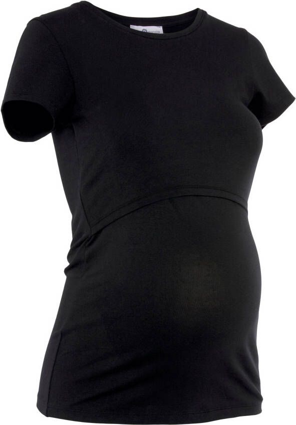 Neun Monate Zwangerschapsshirt Powered by Flashlights met praktische voedingsfunctie