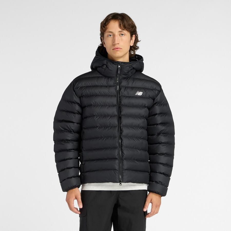 New Balance Gewatteerde jas Hooded Puffer Jacket BLACK Warm gevoerde overgangsjas en winterjas - Foto 5