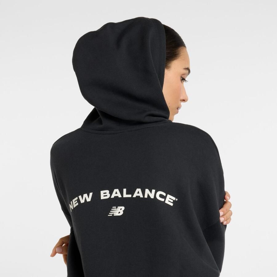New Balance Reimagined Fleece Hoodie Wo Hoodies & Sweaters zwart Maat XS Kleding