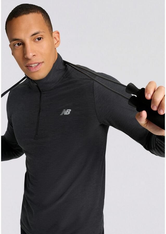 New Balance Space Dye 1 4 Zip Top Black- Heren Black
