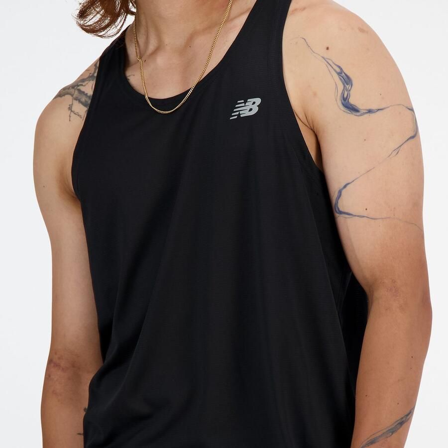 New Balance Essential Running Vest Black- Heren Black