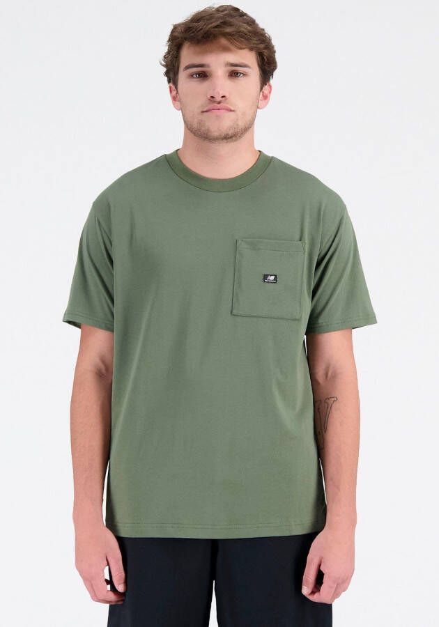 New Balance Groene Heren T-shirt met Ronde Hals Green Heren