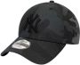 New era Camouflage Yankees Logo Pet Gebogen Klep Black - Thumbnail 1