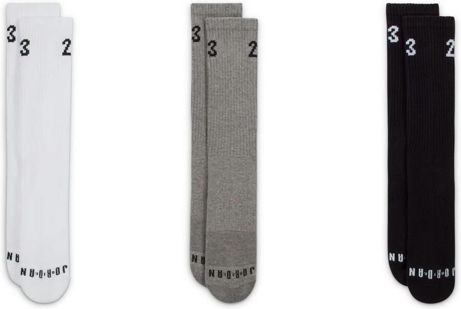 Jordan Everyday Max Crew (3 Pack) Lang Kleding black black black maat: 42-46 beschikbare maaten:38-42-46 - Foto 2