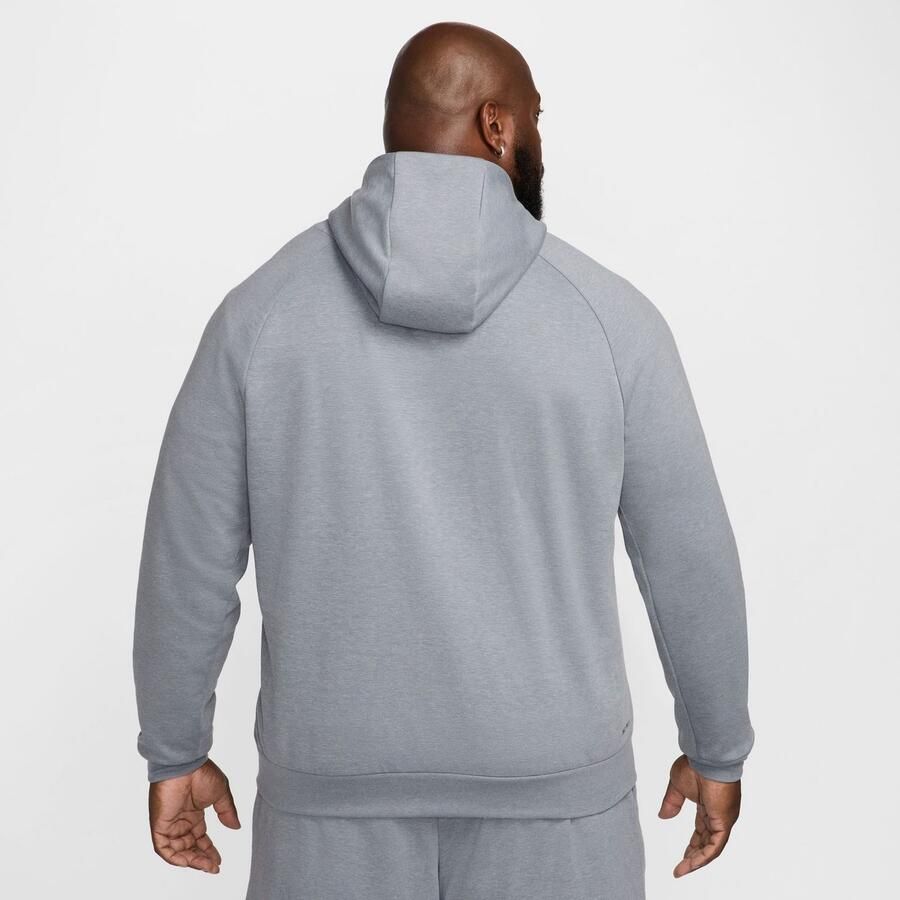 Nike Dri-FIT UV performancehoodie met rits over de hele lengte voor heren Primary Fleece Cool Grey- Heren Cool Grey