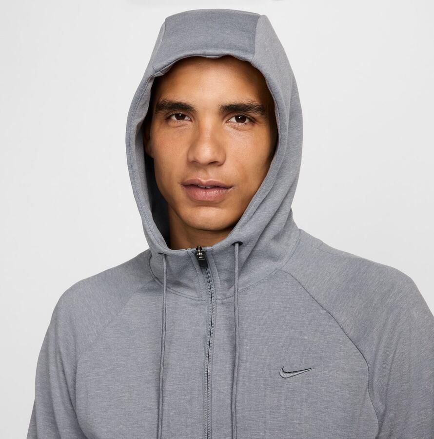 Nike Dri-FIT UV performancehoodie met rits over de hele lengte voor heren Primary Fleece Cool Grey- Heren Cool Grey - Foto 10