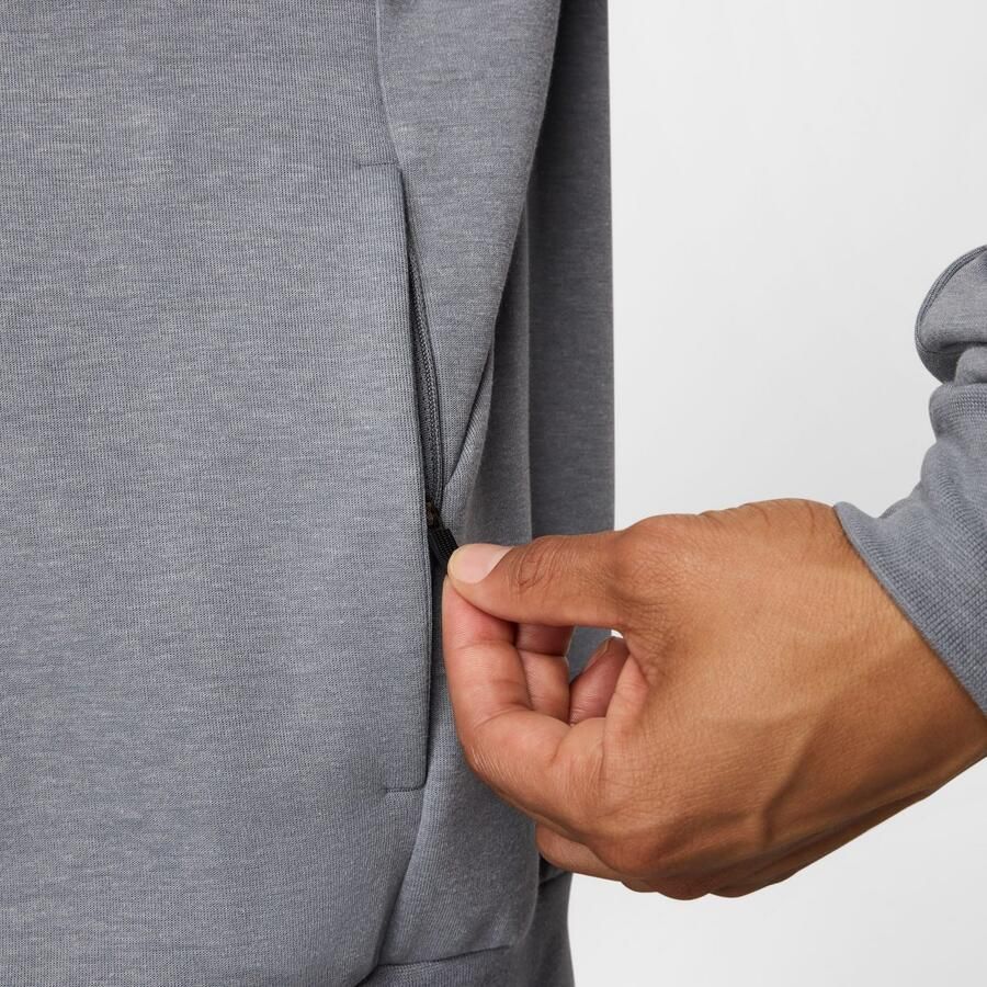 Nike Dri-FIT UV performancehoodie met rits over de hele lengte voor heren Primary Fleece Cool Grey- Heren Cool Grey - Foto 7