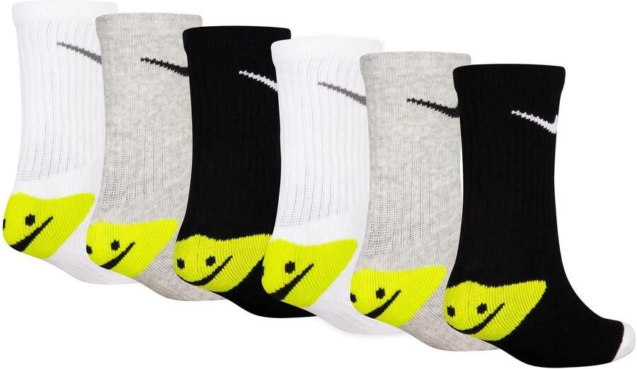 Nike Smiley Crew (6 Pack) Lang Kids grey heather maat: 5y-7y beschikbare maaten:4y-5y-7y