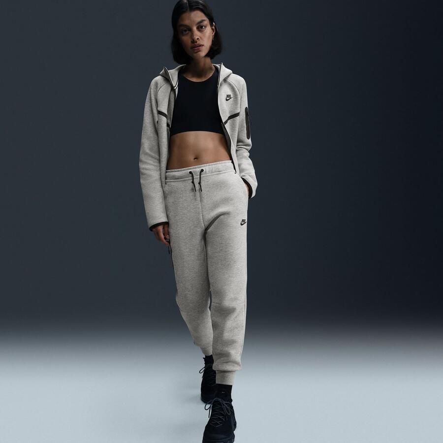 Nike Joggingbroek met halfhoge taille voor dames Sportswear Tech Fleece Grijs- Dames Grijs