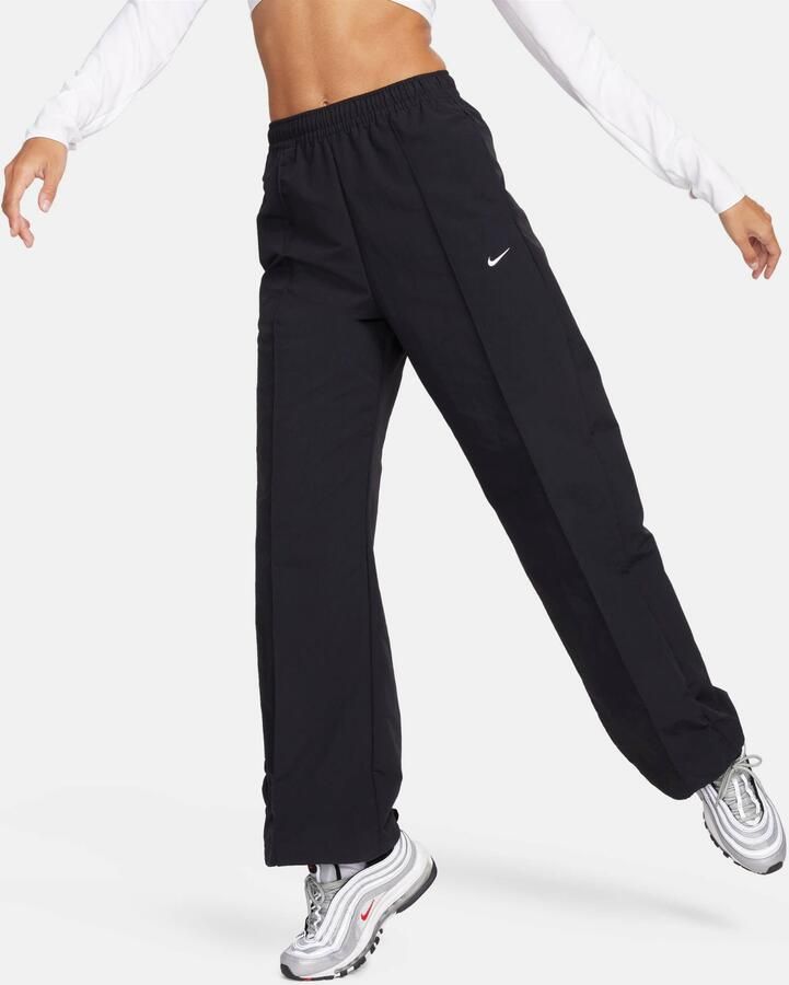 Nike Damesbroek met halfhoge taille en open zoom Sportswear Everything Wovens Black White- Dames Black White - Foto 2