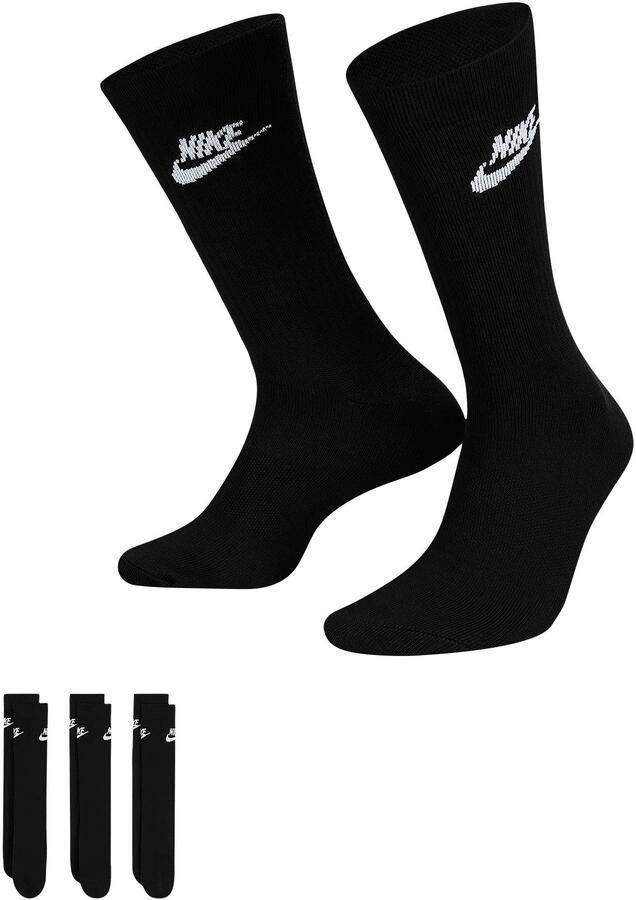 Nike Sportswear Everyday Essential Crew Socks (3 Pack) Lang Kleding black white maat: 43-46 beschikbare maaten:39-42 43-46 - Foto 3