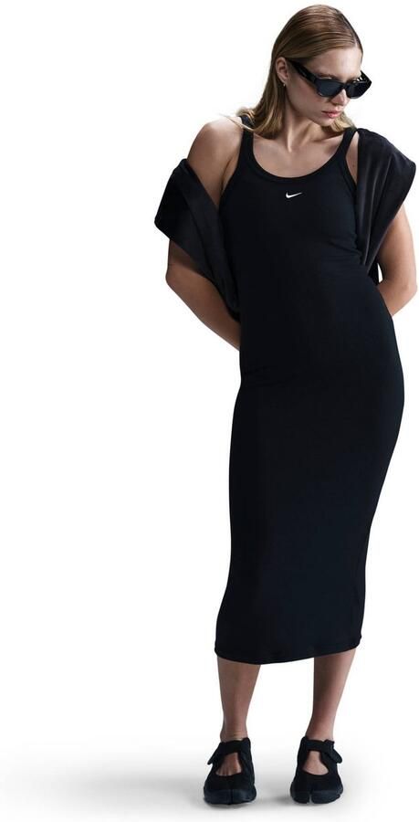 Nike Strakke tanktopjurk met mini-ribbels Sportswear Chill Knit Black- Dames Black - Foto 2