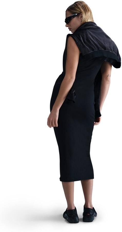 Nike Strakke tanktopjurk met mini-ribbels Sportswear Chill Knit Black- Dames Black