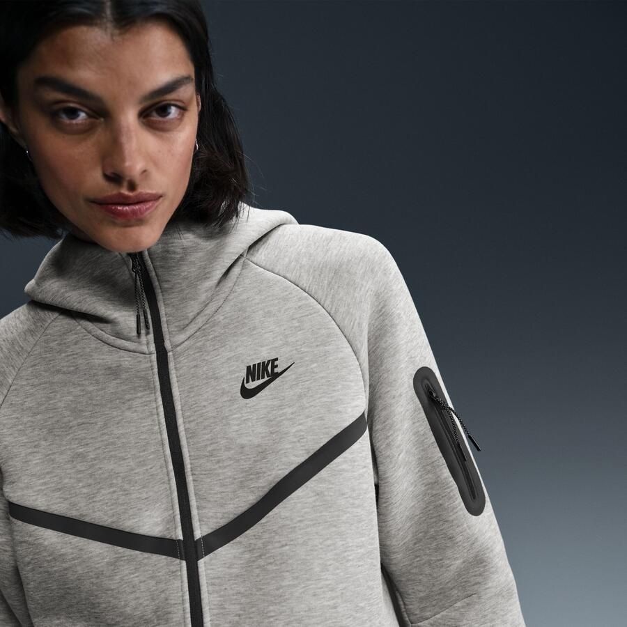 Nike Hoodie met rits voor dames Sportswear Tech Fleece Windrunner Dark Grey Heather- Dames Dark Grey Heather - Foto 4