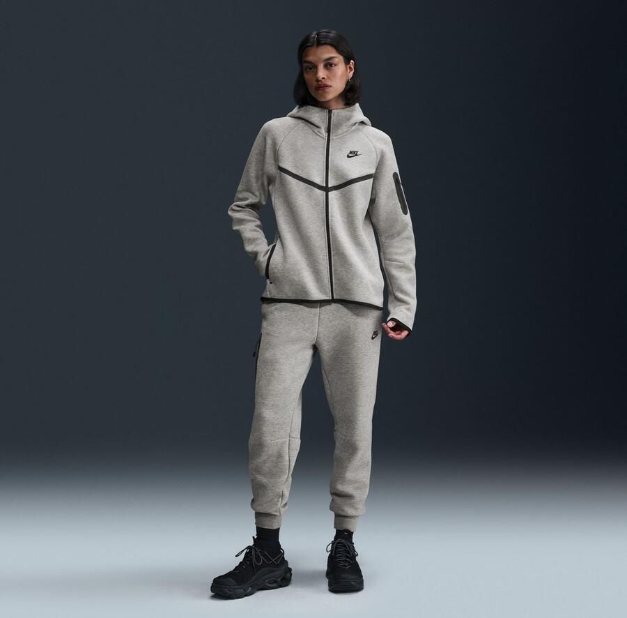 Nike Hoodie met rits voor dames Sportswear Tech Fleece Windrunner Dark Grey Heather- Dames Dark Grey Heather - Foto 2