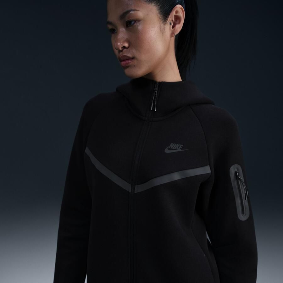 Nike Hoodie met rits voor dames Sportswear Tech Fleece Windrunner Zwart- Dames Zwart - Foto 6