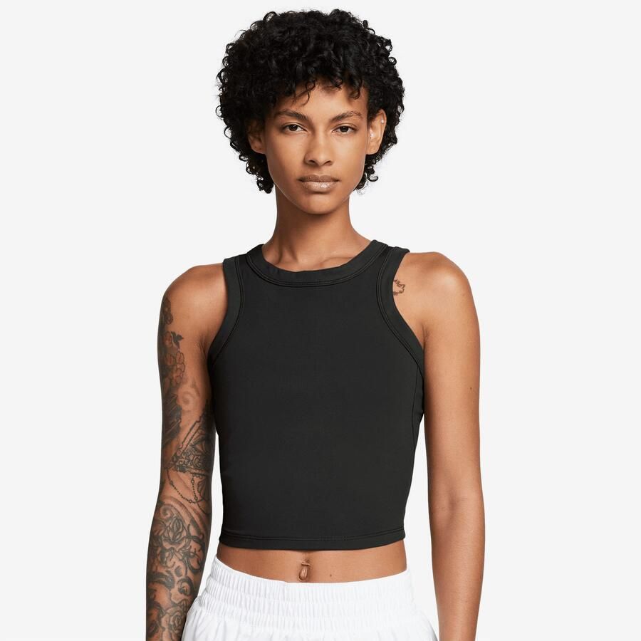 Nike Training One Crop Tank Top Black- Dames Black - Foto 4