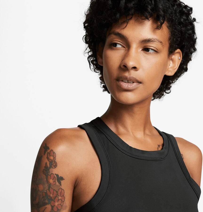 Nike Training One Crop Tank Top Black- Dames Black