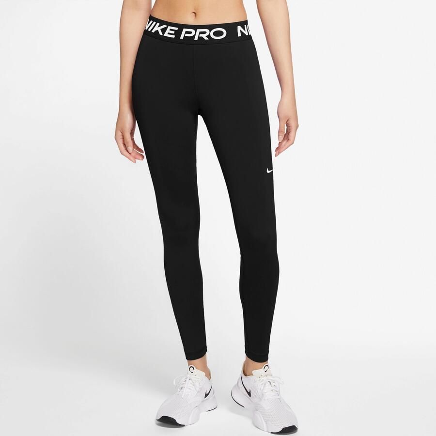 Nike Legging halfhoge taille en met mesh vlakken voor dames Pro Black- Dames Black - Foto 4