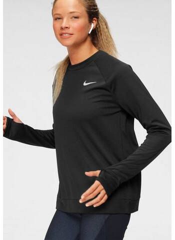 Nike dri-fit pacer crew hardlooptop zwart dames