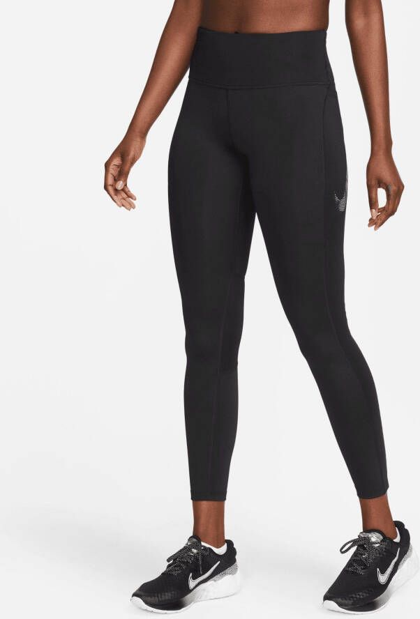 Nike 7 8-Legging met graphic halfhoge taille en zakken voor dames Fast Black Cool Grey- Dames Black Cool Grey