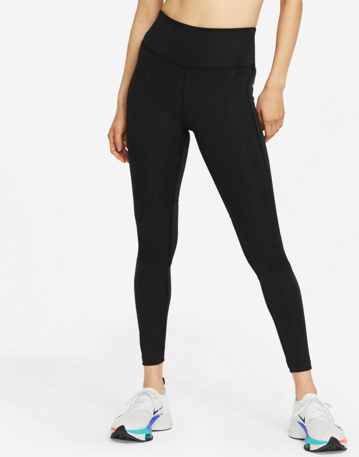 Nike Hardlooplegging met halfhoge taille en zak voor dames Epic Fast Black- Dames Black