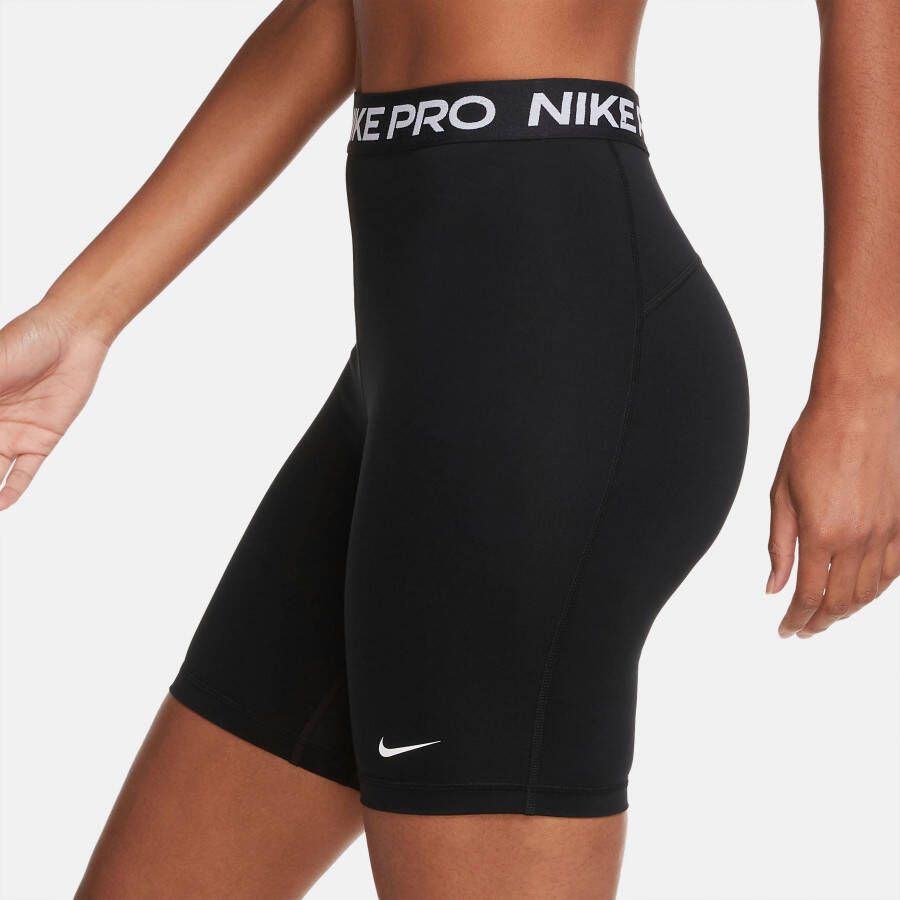 Nike Pro 365 High-Rise 7" Shorts Dames" Black White- Dames Black White