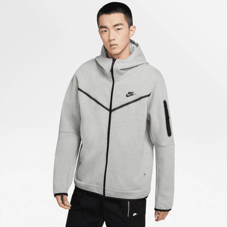 Nike Sportswear Tech Fleece Full-zip Hoodie Hooded vesten Kleding dk grey heather black maat: XXL beschikbare maaten:XL XXL